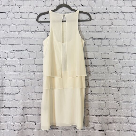 NWT Tibi Ivory Silk Halter Tiered Mini Dress Womens 4 Sleeveless Open Back Party - Picture 6 of 13